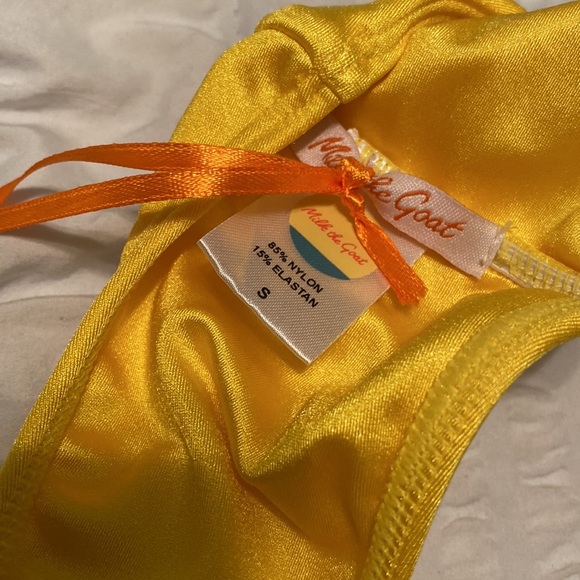 NWT Milk The Goat MLK Shinny Yellow Laguna Bando Bikini | Size S - Picture 9 of 13
